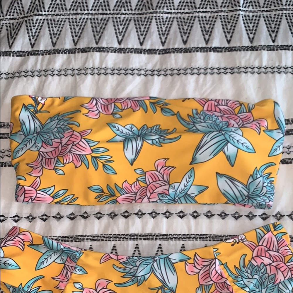 ZAFUL high leg bandeau bikini set